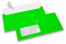 Neon envelopes - green, with window 45 x 90 mm, window position 20 mm from the leftside and 15 mm from the bottom | PIT Packaging.ie | Bestbuyenvelopes
