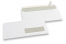 Window envelopes, white, 110 x 220 mm (EA5/6), window on right 30 x 100 mm, window position 15 mm from the right side and 20 mm from the bottom,  80 gram, strip closure | PIT Packaging.ie | Bestbuyenvelopes