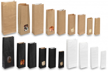 Block bottom paper bags - brown, black and white, with and without window | PIT Packaging.ie | Bestbuyenvelopes