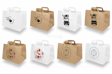 Paper take-away bags - white and brown | PIT Packaging.ie | Bestbuyenvelopes
