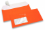 Neon envelopes - orange, with window 45 x 90 mm, window position 20 mm from the leftside and 15 mm from the bottom | PIT Packaging.ie | Bestbuyenvelopes