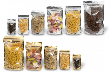 Stand up pouches metallic transparent - gold metallic and silver metallic | PIT Packaging.ie | Bestbuyenvelopes