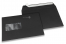 Black, coloured window envelopes, 162 x 229 mm (A5), window on the left, windowsize 45 x 90 mm, windowposition 20 mm from the left / 60 mm from the bottom, peal and seal closure, 120 gram coloured paper | PIT Packaging.ie | Bestbuyenvelopes