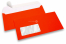 Neon envelopes - red, with window 45 x 90 mm, window position 20 mm from the leftside and 15 mm from the bottom | PIT Packaging.ie | Bestbuyenvelopes