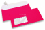 Neon envelopes - pink, with window 45 x 90 mm, window position 20 mm from the leftside and 15 mm from the bottom | PIT Packaging.ie | Bestbuyenvelopes