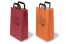 Paper carrier bags with folded handles - red and orange with printed example | PIT Packaging.ie | Bestbuyenvelopes