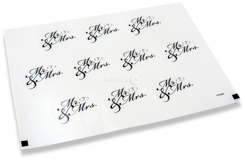 Wedding envelope seals - Mr. & Mrs. black
