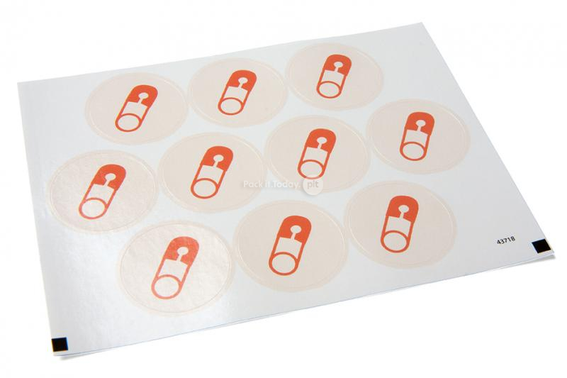 Birth envelope seals - safety pin red