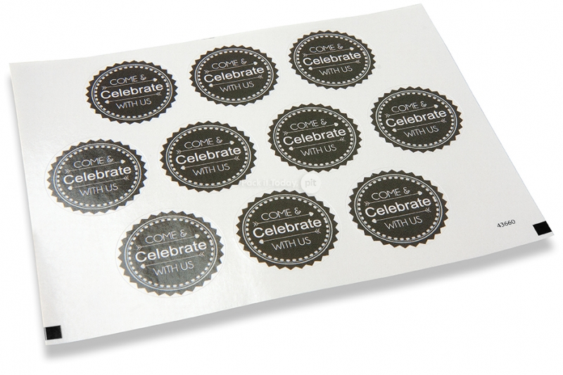 Party envelope seals - come & celebrate with us