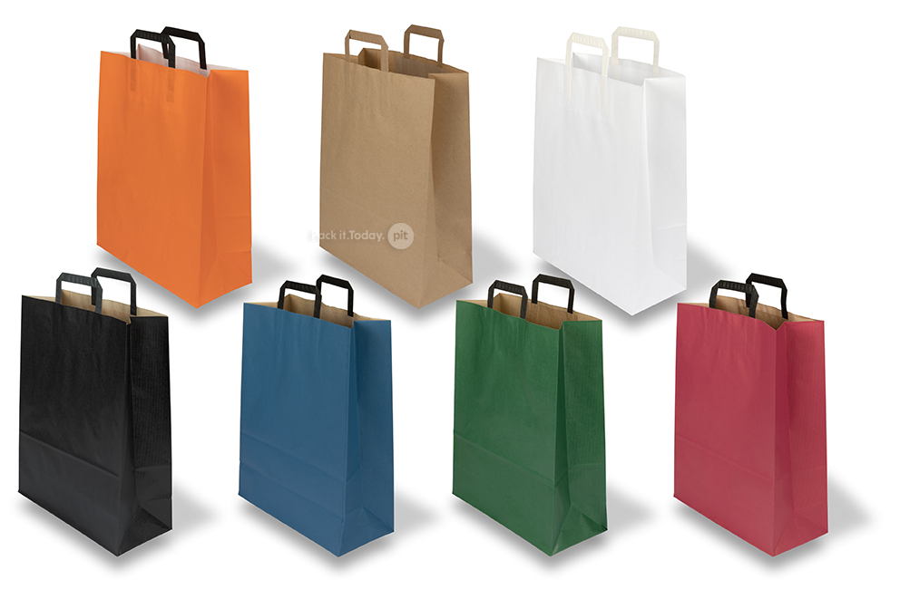 Paper carrier bags with folded handles