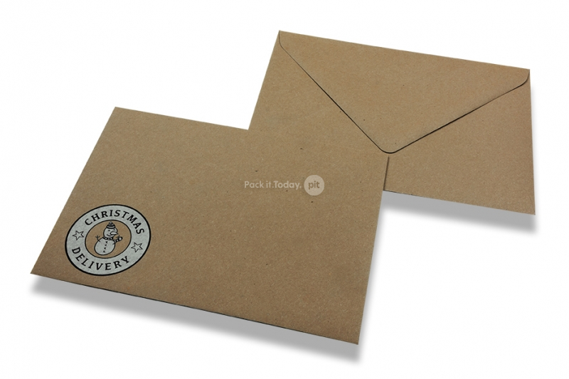 Recycled Christmas envelopes - snowman
