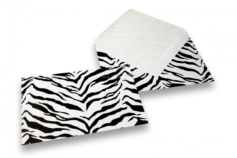 Animal-print envelopes - black, tiger print