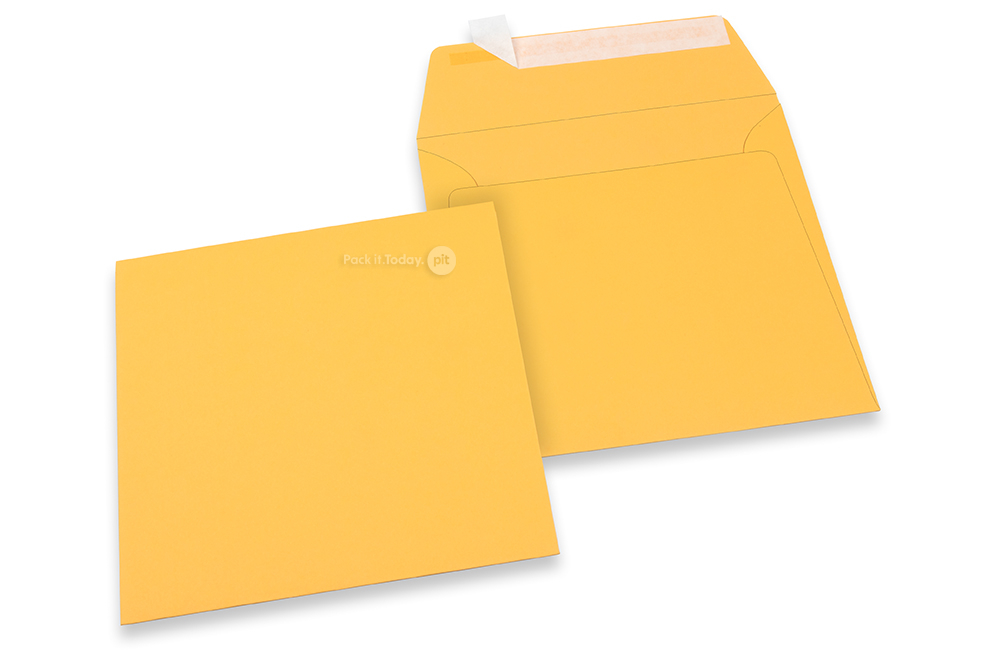 Gold-yellow coloured paper envelopes - 160 x 160 mm