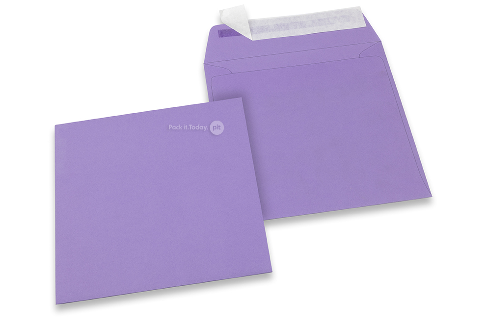 Purple coloured paper envelopes - 160 x 160 mm