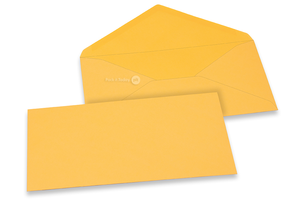 Coloured greeting card envelopes - yellow-gold, 110 x 220 mm