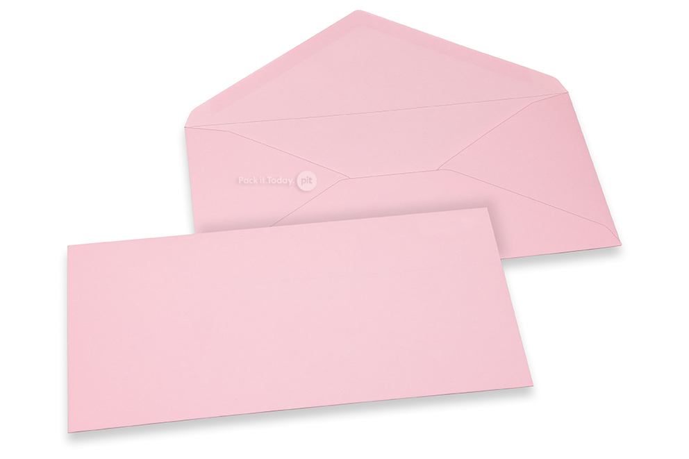 Coloured greeting card envelopes - light pink, 110 x 220 mm