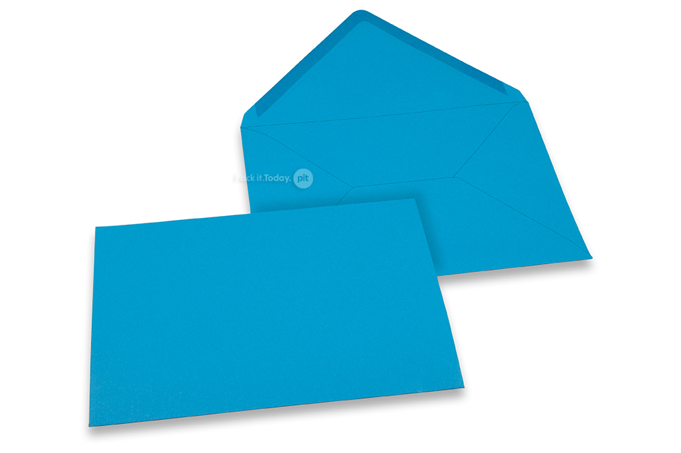 Coloured greeting card envelopes - ocean blue, 162 x 229 mm