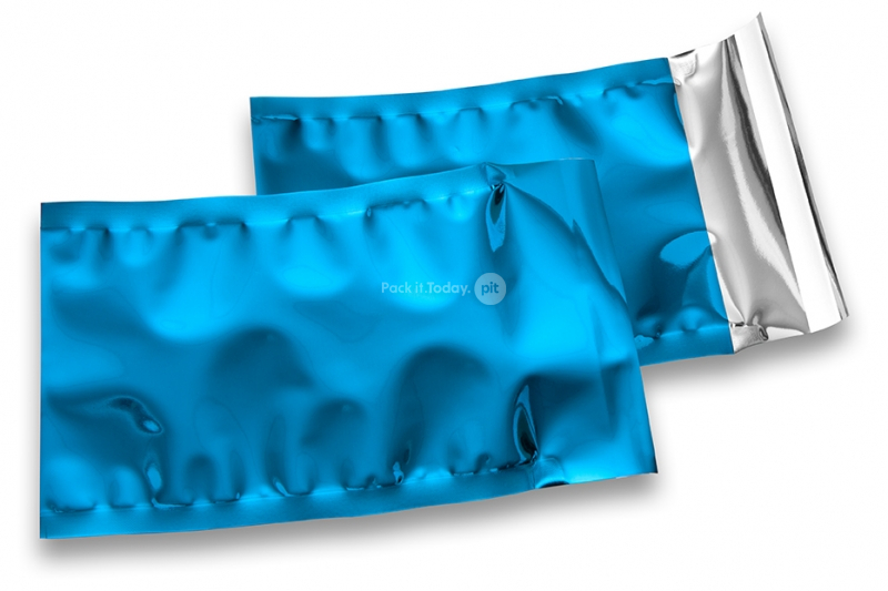 Coloured metallic foil envelopes blue - 114 x 162 mm