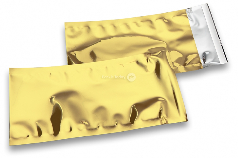 Coloured metallic foil envelopes gold - 114 x 229 mm