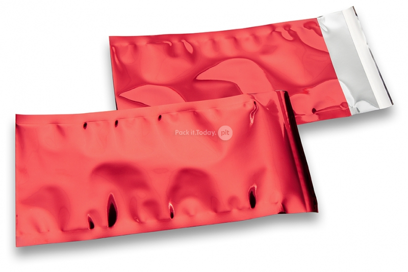 Coloured metallic foil envelopes red - 114 x 229 mm