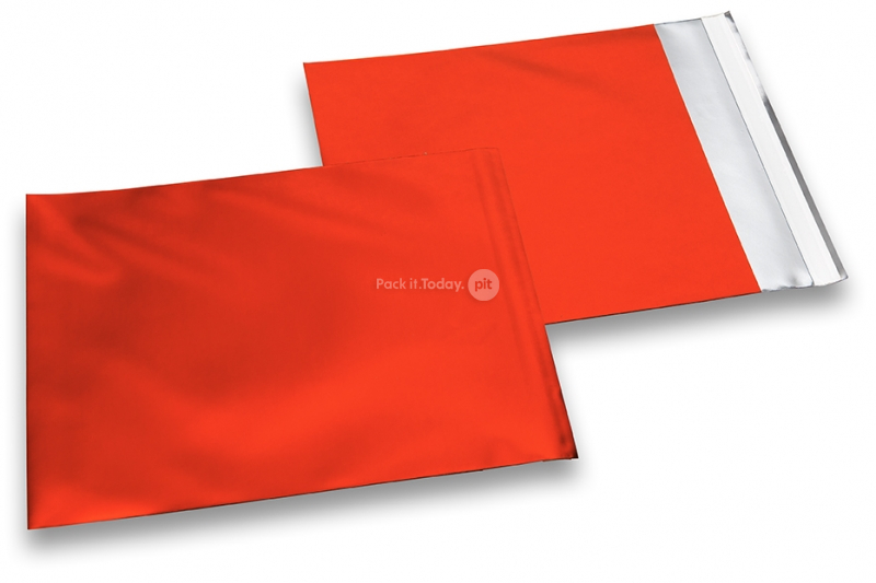 Red coloured matt metallic foil envelopes - 165 x 165 mm