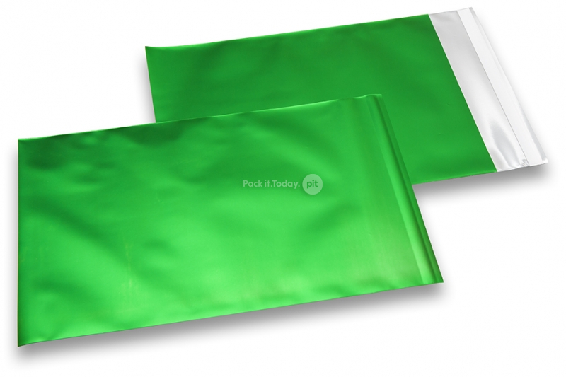 Green coloured matt metallic foil envelopes - 180 x 250 mm