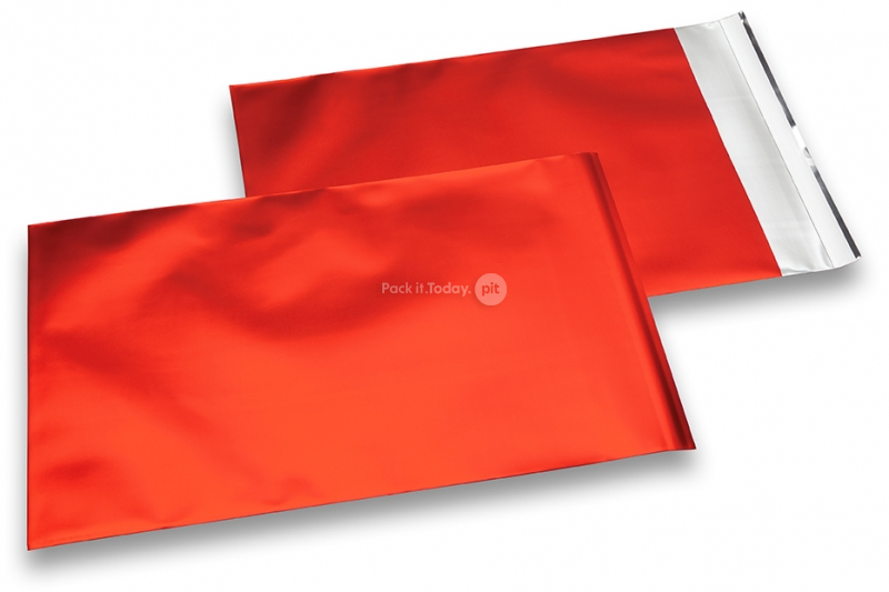 Red coloured matt metallic foil envelopes - 180 x 250 mm