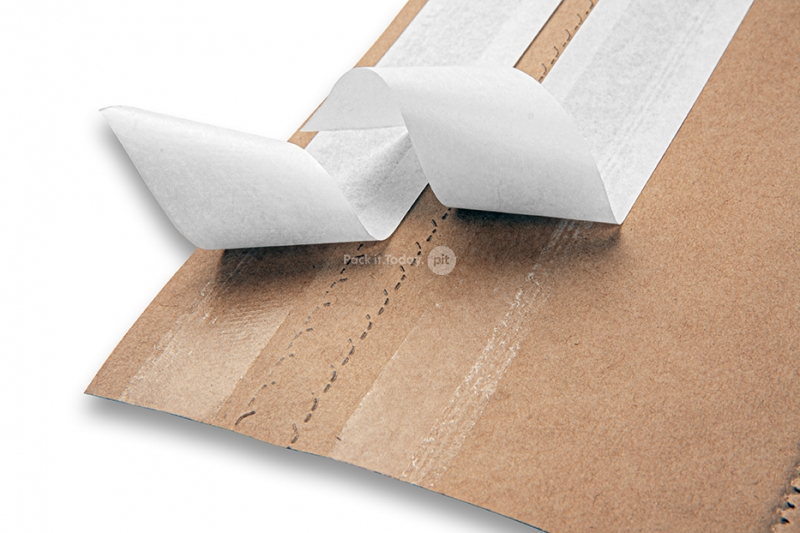 Paper bags with seal strip - brown with return self-adhesive closure