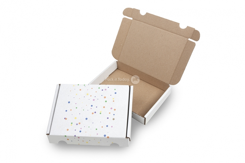 Printed shipping boxes - dots coloured