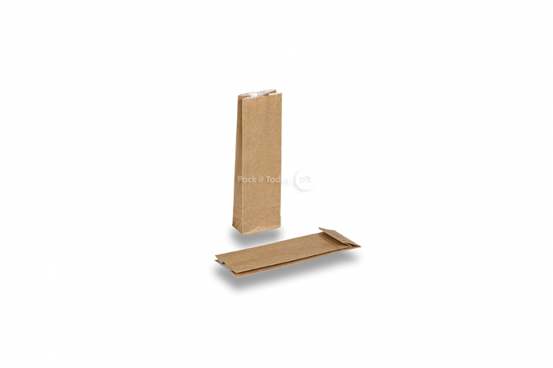 Block bottom paper bags brown - 55 x 30 x 175 mm without window, 50 ml