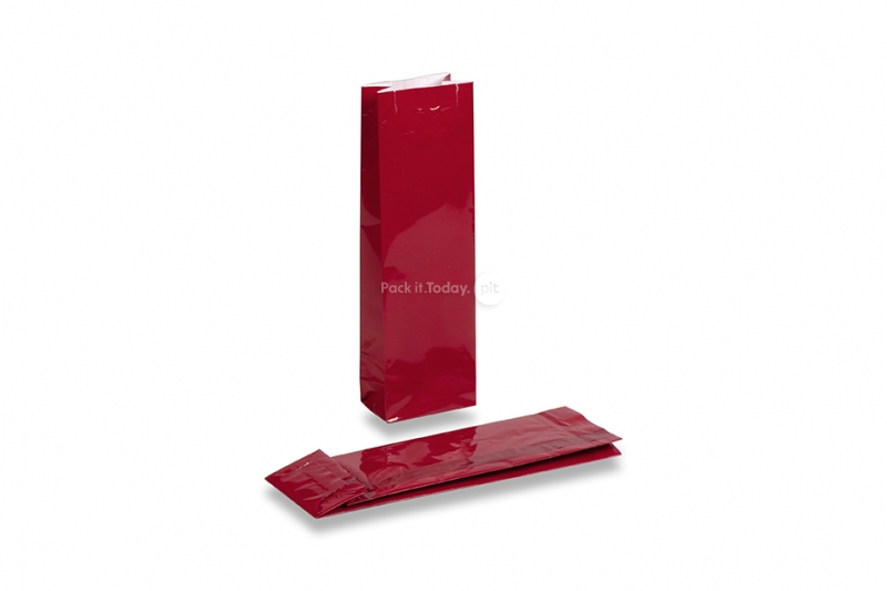Coloured block bottom bags - red 55 x 30 x 175 mm, 50 gram