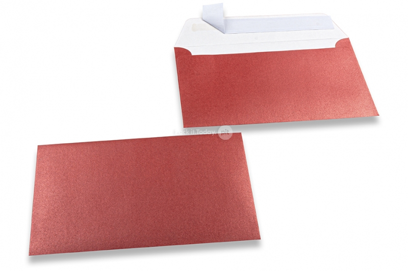 Red coloured mother-of-pearl envelopes - 114 x 162 mm