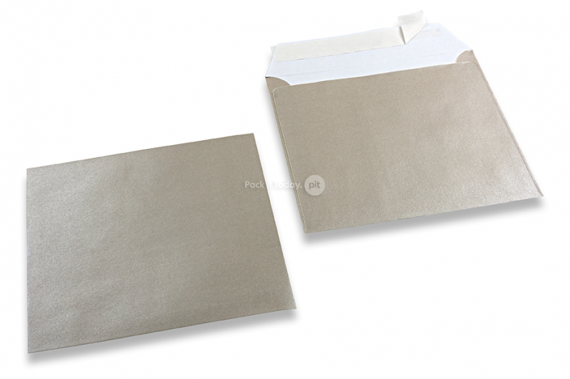 Silver coloured mother-of-pearl envelopes - 155 x 155 mm