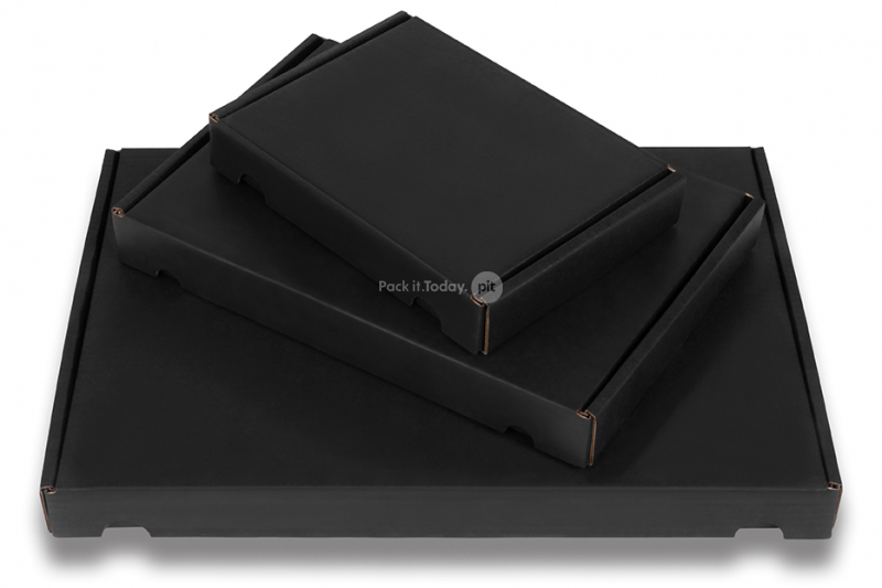 Black shipping boxes