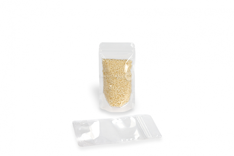 Transparant stand up pouches - 110 x 185 x 70 mm, 250 ml