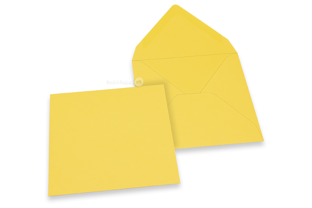 Coloured greeting card envelopes - buttercup yellow, 155 x 155 mm