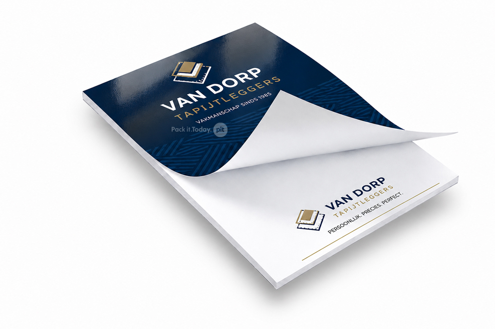 Printed notepads  - 105 x 148 mm, cover with gloss laminate