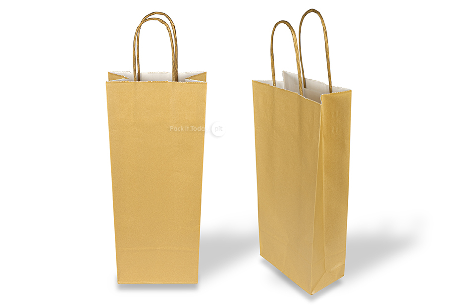Paper wine bags - gold