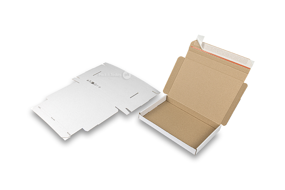 Folding post boxes with seal strip - 230 x 160 x 25 mm (A5), white