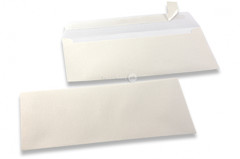 White coloured mother-of-pearl envelopes - 110 x 220 mm