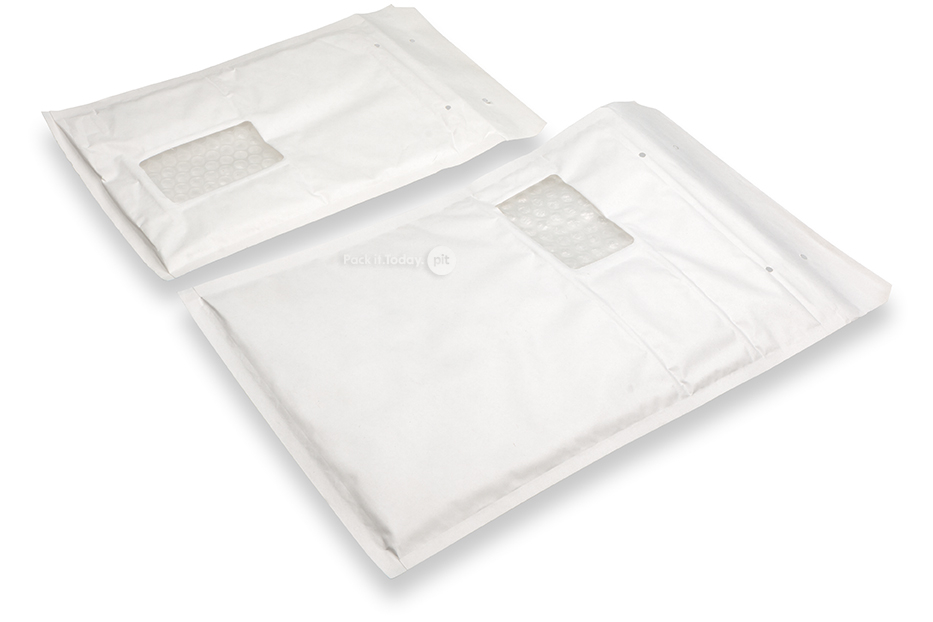 White air-cushioned envelopes with window