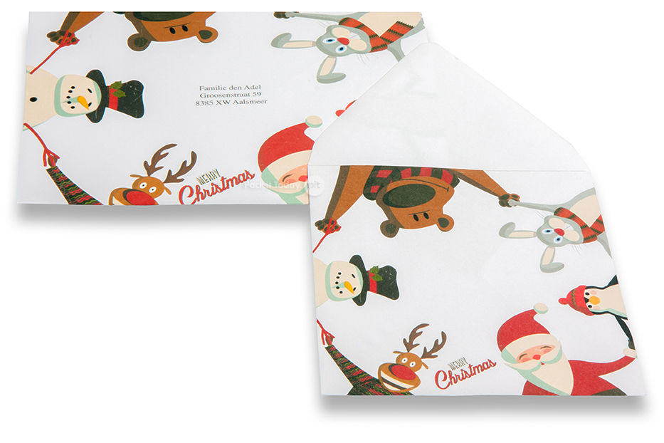Christmas card envelopes - Christmas characters