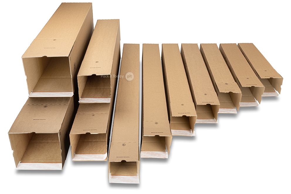 Square mailing tubes with seal strip - compilation
